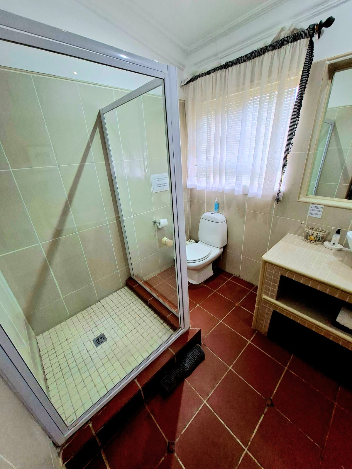 Shower in the Rosemary Suite bathroom