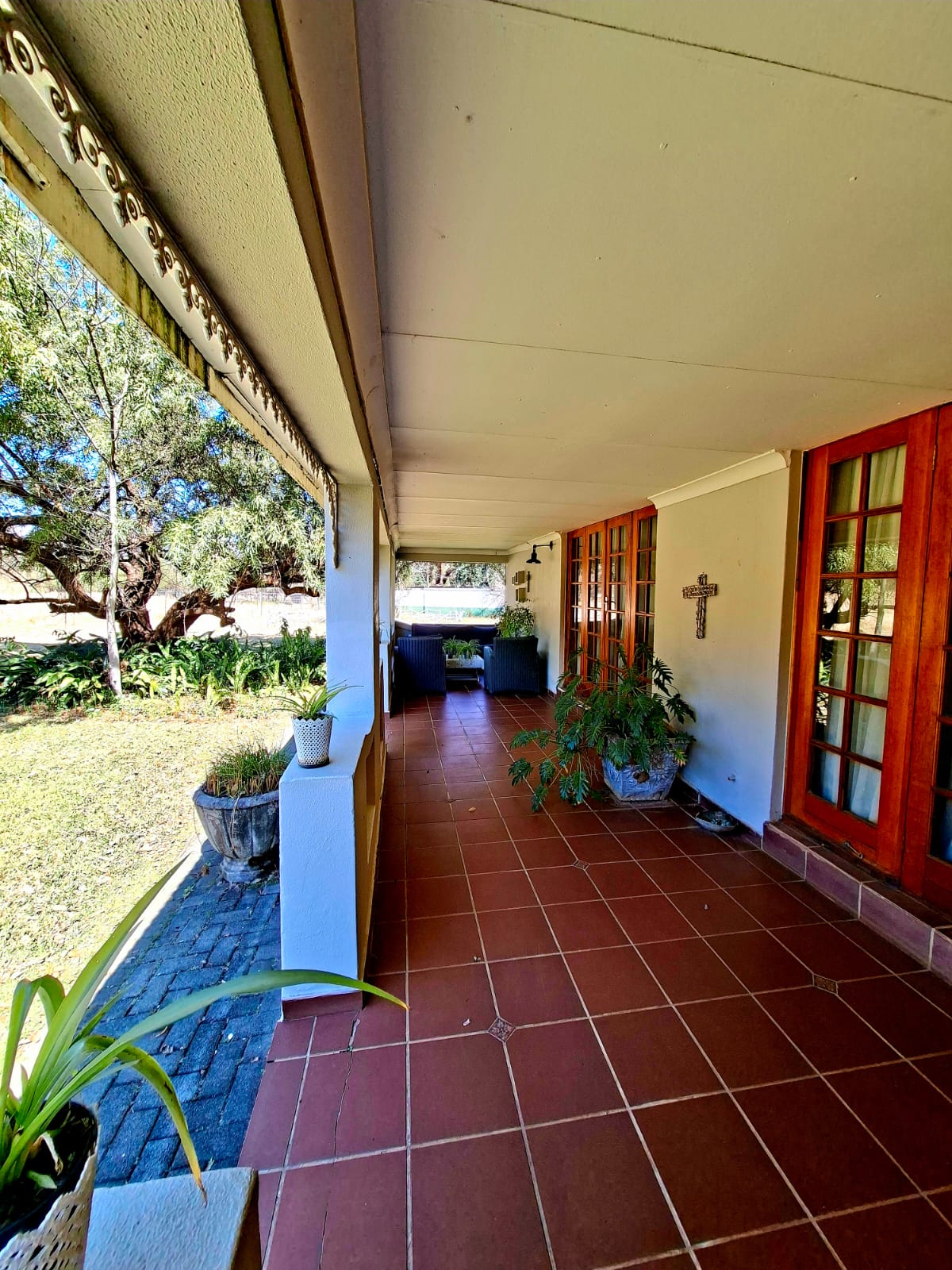 Covered lodge veranda